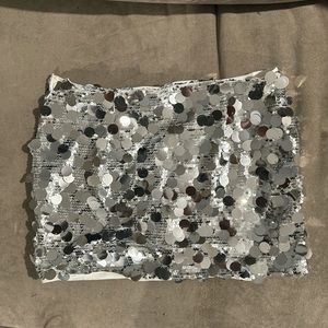 Silver sequin mini skirt